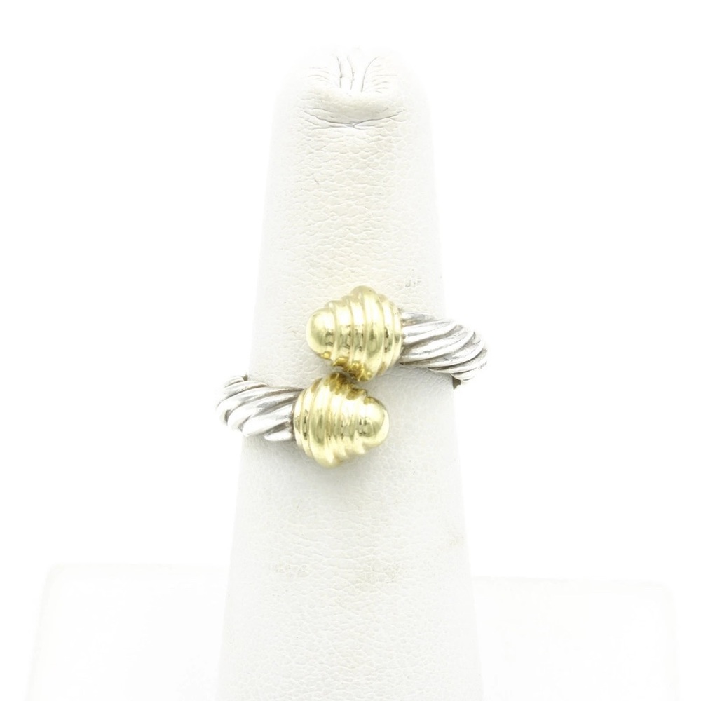 David Yurman Sterling & 18k Cable Ring Size 5